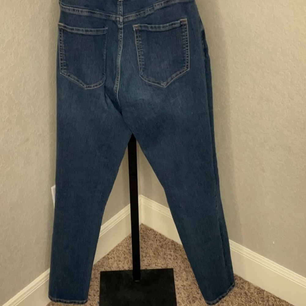 672 - Nicole Miller NWOT Dark Blue Double Button Skinny Jeans, Size 12 - Picture 3 of 6